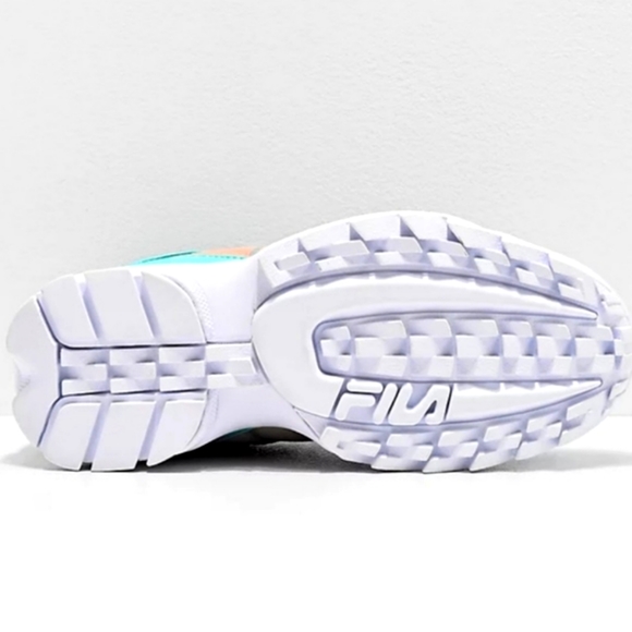 👣FILA Disruptor II 💖Monomesh Turquoise Sneakers footwear size 7 or 8 - Picture 4 of 14
